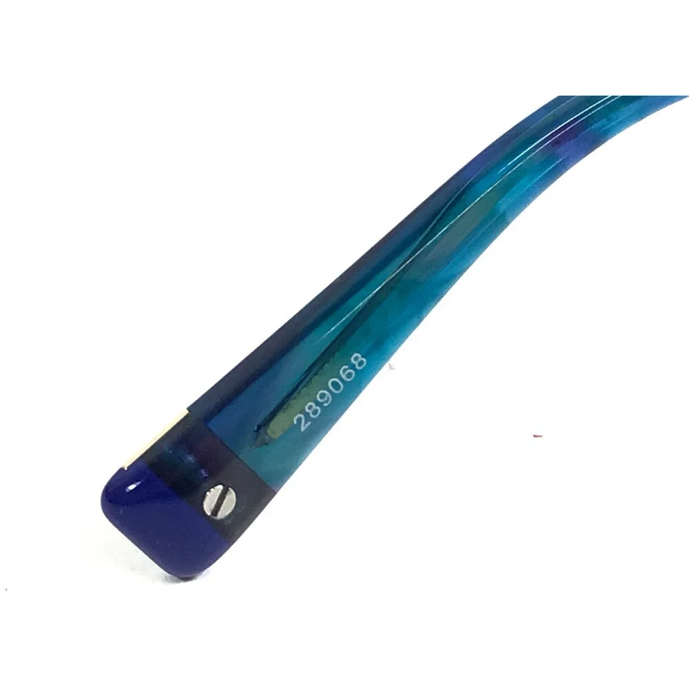 Champion Eyeglasses Frames MAI C02 Blue Silver Hexagonal Wire Rim 52-17-135